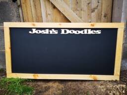Personalized Outdoor Chalkboard Natural Wood Frame, Kids Playhouse Accessory - thumbnail 1