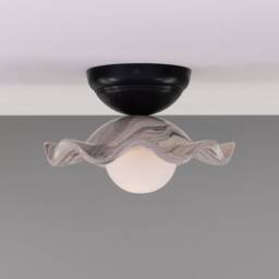 Rivale Ceiling Light With Wavy Marbled Ceramic Shade 8.25 - thumbnail 1