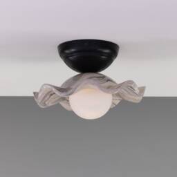 Rivale Ceiling Light With Wavy Marbled Ceramic Shade 8.25 - thumbnail 3