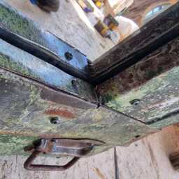 Flaky Green Paint Full Length Mirror Industrial Military Style - thumbnail 4