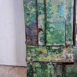 Flaky Green Paint Full Length Mirror Industrial Military Style - thumbnail 3