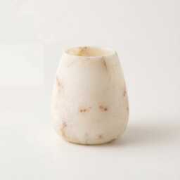 Egyptian Alabaster Candle Holder - 14.5 ?? 12.5 cm - thumbnail 2