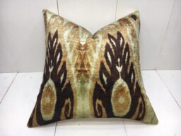 Ikat Silk Pillow Cover - 16x16 Hand Dyed Accent Cushion