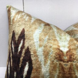 Ikat Silk Pillow Cover - 16x16 Hand Dyed Accent Cushion - thumbnail 3