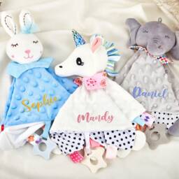 Baby Comforter, Personalised Blanket Gift, Baby Shower Towel, Baby Decorations, Name Embroidery Gift For Newborn Keepsake - thumbnail 2