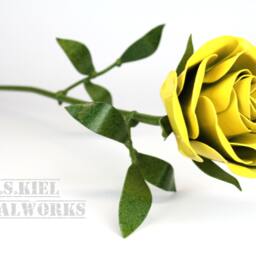 Handcrafted Steel Yellow Rose Forever Metal Flower - thumbnail 3
