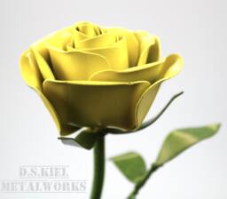Handcrafted Steel Yellow Rose Forever Metal Flower