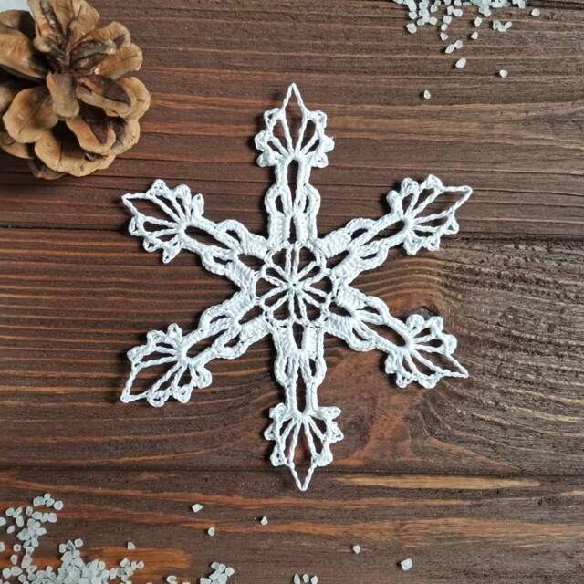 Large Crochet Snowflake Decor - Made To Order, Cotton Lacy Xmas Tree Ornaments - image 1