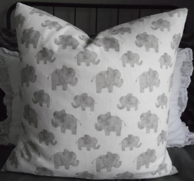 2 Choices Elephants & Giraffe.gray.white.nursery Pillow.child Pillows.accent Pillow.throw Pillow.toss Pillow.nursery Pillows.animal - image 1