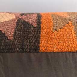 Vintage Turkish Kilim Pillow Cover, Handwoven Lumbar Cushion - 16x24 - thumbnail 4