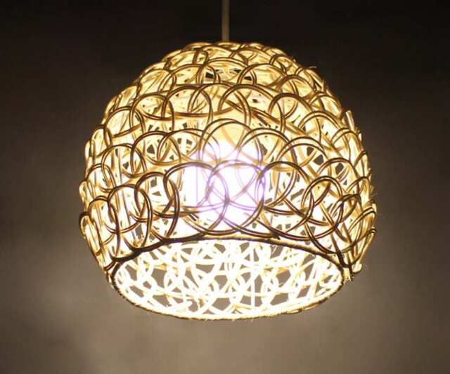 Hand Woven Rattan Pendant Light - Natural Lampholder - image 1