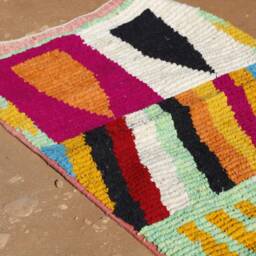 Colorful Berber Wool Runner Rug Authentic Moroccan Hallway Rug - thumbnail 4