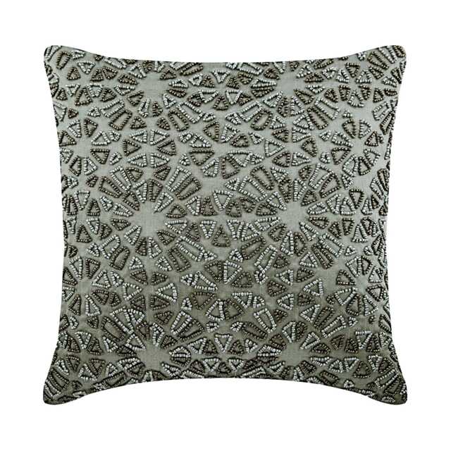"Silk Silver Throw Pillow Custom 16""x16" - image 1