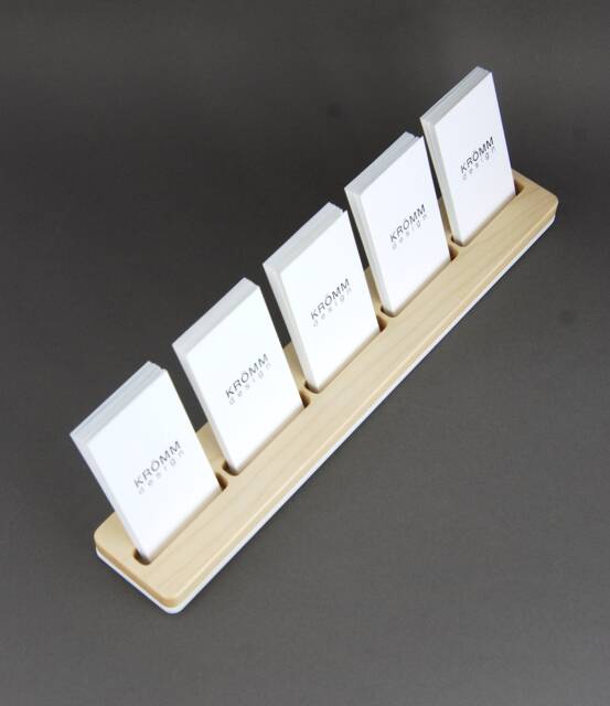 Maple Wood Business Card Holder - Modern Acrylic 5-Card Display - image 1