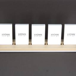 Maple Wood Business Card Holder - Modern Acrylic 5-Card Display - thumbnail 2