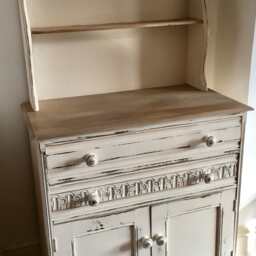 Sold Please Contact For Custom Orders - Shabby Chic Country Style Distressed Dresser, Sideboard Storage. Clotted Cream Annie Sloan Old White - thumbnail 2