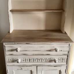 Sold Please Contact For Custom Orders - Shabby Chic Country Style Distressed Dresser, Sideboard Storage. Clotted Cream Annie Sloan Old White - thumbnail 3