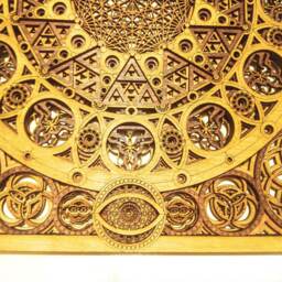 Square Mandala Laser Cut Wood Art Meditation Buddhas Seed Of Life Eyes Yoga Sacred Geometry Visionary Geometric Abstract Wall - thumbnail 4