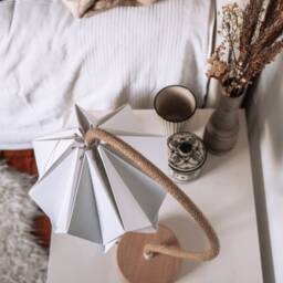 Table Lamp Kikyo With Flexible Cable & Paper Lampshade - thumbnail 3