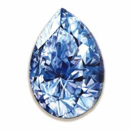 Sapphire Canvas Art Print - September Birthstone Crystal Painting Watercolor Prints Print Gemstone Home Decor Gem Wall - thumbnail 3