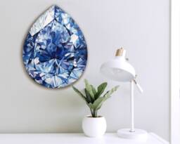 Sapphire Canvas Art Print - September Birthstone Crystal Painting Watercolor Prints Print Gemstone Home Decor Gem Wall - thumbnail 1
