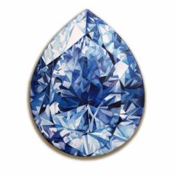 Sapphire Canvas Art Print - September Birthstone Crystal Painting Watercolor Prints Print Gemstone Home Decor Gem Wall - thumbnail 2