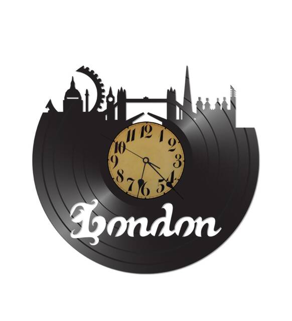 Free Shipping London Skyline Themed Vinyl Album Record Clock Made in The > Usa - image 1