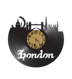 Free Shipping London Skyline Themed Vinyl Album Record Clock Made in The > Usa - thumbnail 1