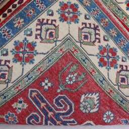 5x7 Ft Red Kazak Rug - 4'10x6'3 Afghan Hand Knotted Veg Dyes Wool Geometric Oriental Area Home Decor Art Rug Bedroom Carpet - thumbnail 4