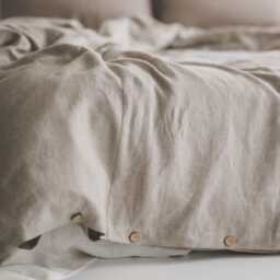 Handcrafted Linen Duvet Cover With Coconut Buttons, Sustainable & Natural Bedding, Available in All Sizes, Soft, Durable, & Eco-Friendly - thumbnail 3