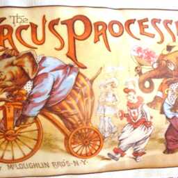 Vintage Circus Elephant Pillow Cover, Red French Ticking - 12x16 - thumbnail 2