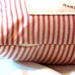 Vintage Circus Elephant Pillow Cover, Red French Ticking - 12x16 - thumbnail 3