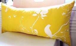 Yellow Flying By Rectangle Pillow - thumbnail 1