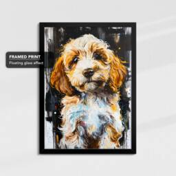 Cockapoo Abstract Paint Drip Dog Painting Framed Poster Print Or Canvas Wall Decor Art Bedroom Home Interior Gift For Pet Lover - thumbnail 2