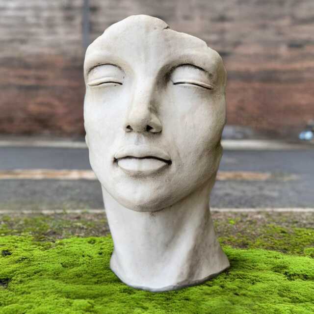 Modern Face Figurine Concrete Head Sculpture Stone Large Statue Outdoor Abstract Decoration Front Door Ornament Lover Gift Yard Art - image 1