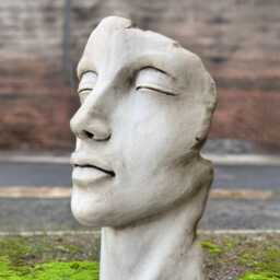 Modern Face Figurine Concrete Head Sculpture Stone Large Statue Outdoor Abstract Decoration Front Door Ornament Lover Gift Yard Art - thumbnail 4