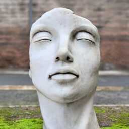 Modern Face Figurine Concrete Head Sculpture Stone Large Statue Outdoor Abstract Decoration Front Door Ornament Lover Gift Yard Art - thumbnail 2