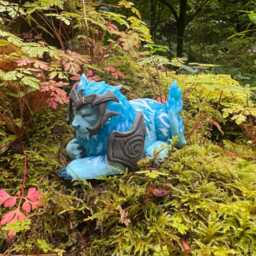 Small Blue Ghost Of The Pridemother Feral Druid 12cm 3D Printed Figure - thumbnail 2