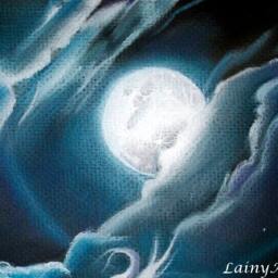 Moonlight Butterflies - Stretched Canvas Giclee Print Siblings, Twins Fantasy, Night, Butterflies, Space Art Last One, Discontinued - thumbnail 2