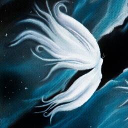 Moonlight Butterflies - Stretched Canvas Giclee Print Siblings, Twins Fantasy, Night, Butterflies, Space Art Last One, Discontinued - thumbnail 3