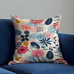 Abstract Floral Cushion Cover, Modern Botanical Pillow Contemporary Home Decor