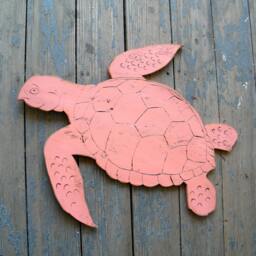 Turtle Wall Art Large Outdoor Ocean Decor Sea Wooden Mothers Day Gift Beach Coastal - thumbnail 1