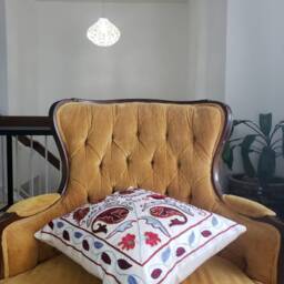 Suzani Pillow Case, Cushion Cover, Embroidered Crocheted Pillow, Handmade - thumbnail 3
