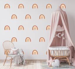 Rustic Rainbow Wall Decals Boho Nursery Decor - thumbnail 1