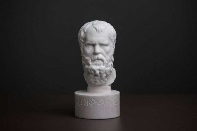 Bust Of Philosopher Socrates Carved Greek Marble Statue Sculpture Figurine - image 1