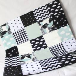 Play Mat Baby, Teal, Black & White, Sensory Blanket, Montessori Child, Baby Gym, Playmat, Scandinavian, Play Mat Pad, Nursery Rug - thumbnail 3