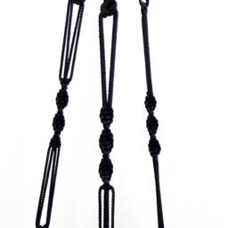 Black Macrame Plant Hanger 36 Inches 3 Mm - Holder Wall Hanging Planter Pot Pattern Gift Idea - thumbnail 4