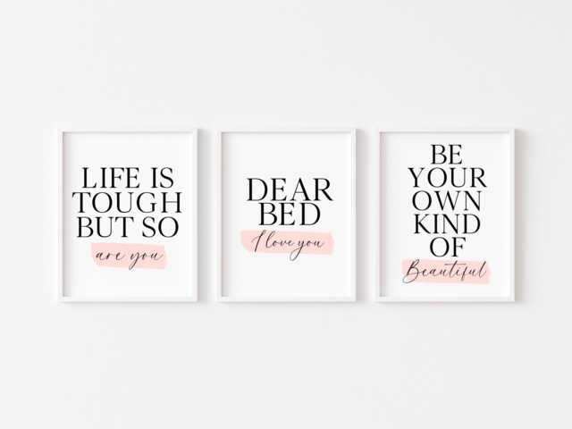 Bedroom Prints Set Inspirational Quote Unframed Wall Art Poster Print - image 1
