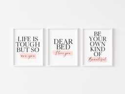 Bedroom Prints Set Inspirational Quote Unframed Wall Art Poster Print - thumbnail 1