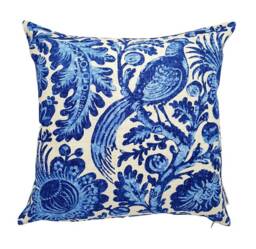Hamptons Style Cushion Cover, Cover Only Blue Floral Pillow, Pillow, Linen Scatter Cushion, Sofa - thumbnail 1